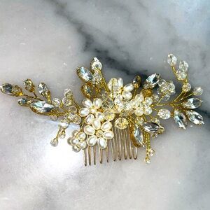Pearl/rhinestone Comb Wedding Hair Accesory